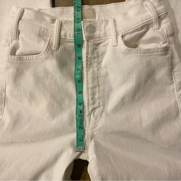 MOTHER The Hustler Ankle Fray Jeans White